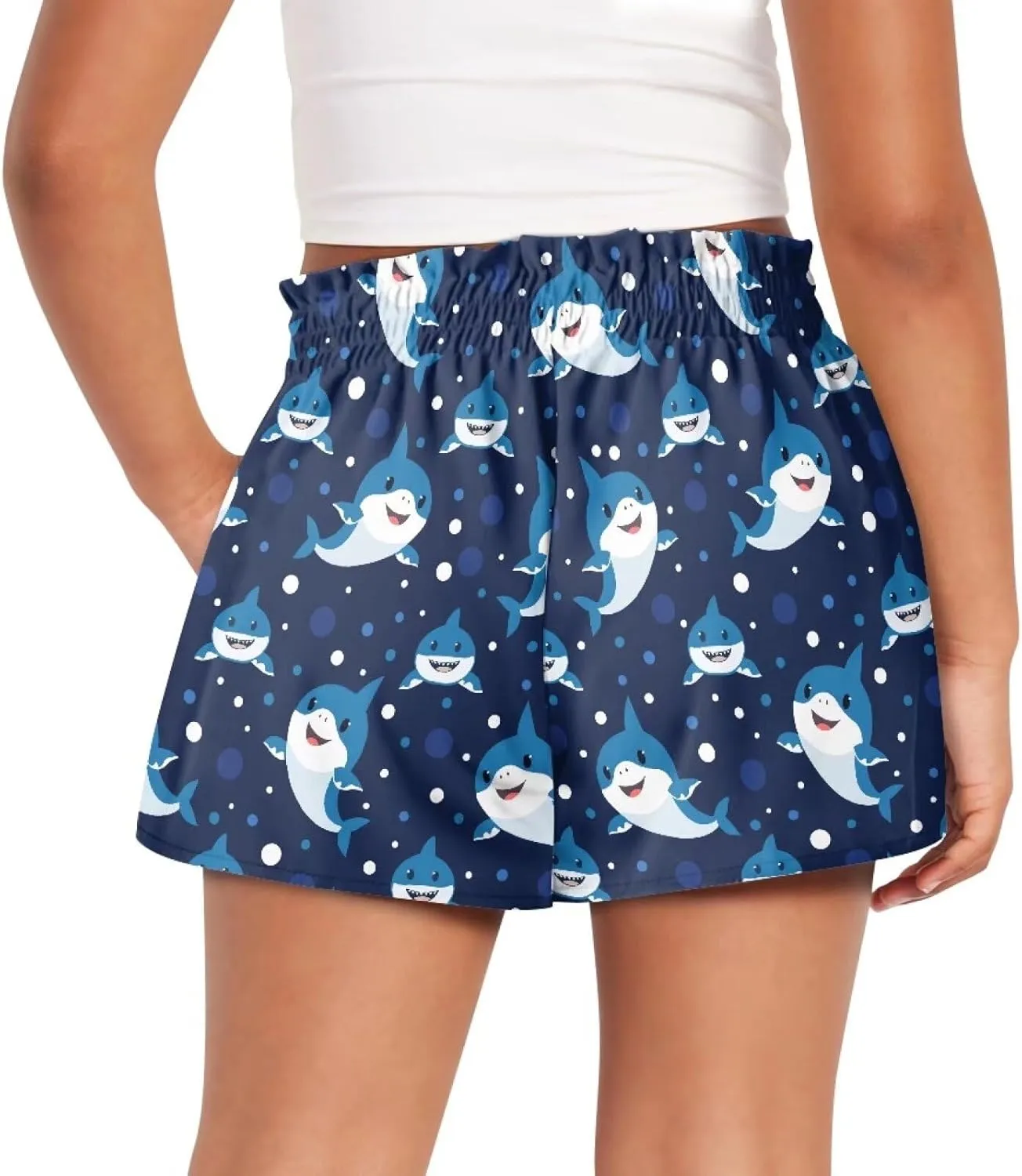 Xpyiqun Flowy Shorts Girls High Waist Butterfly Shorts 2 in 1 Running Athletic Shorts Spandex Liner Skirts Summer