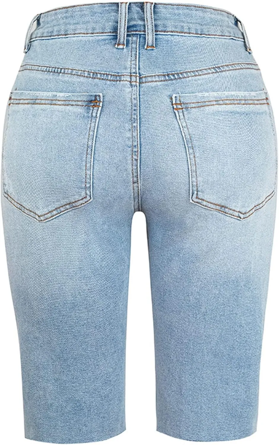 XUNRYAN Bermuda Shorts Women Summer Casual Lightweight High Waisted Jean Shorts Ripped Distressed Washed Bermuda Shorts