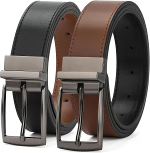 XZQTIVE Reversible Leather Belts for Women with Rotated Metal Buckle Fashion Women Belts