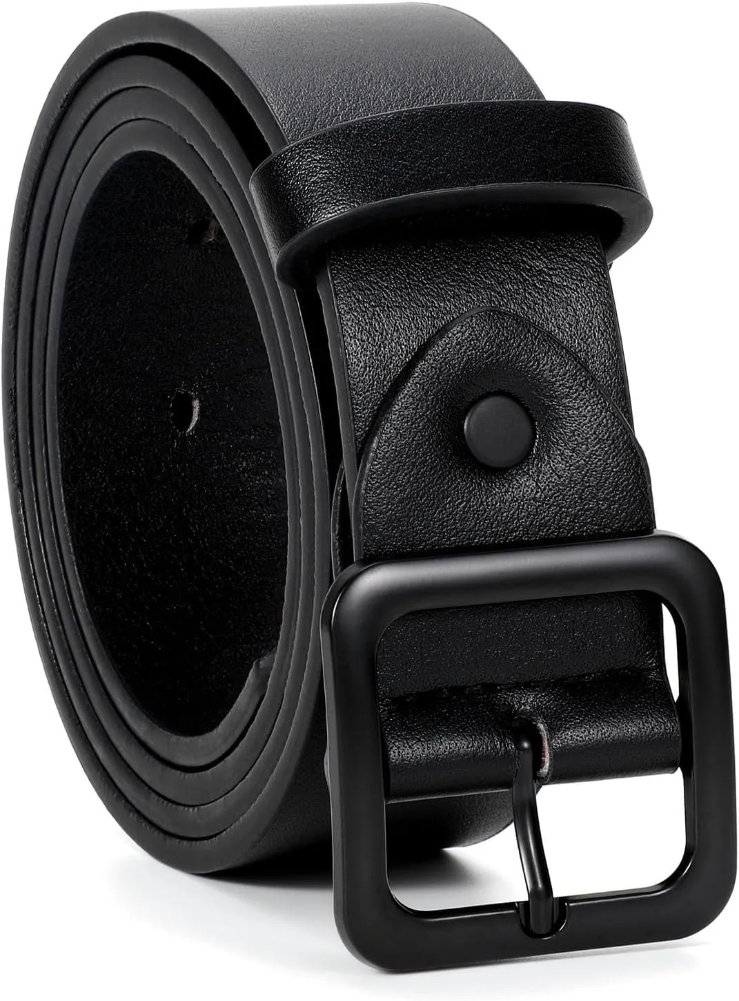 XZQTIVE Women’s Leather Belts for Jeans Pants Dresses Fashion Ladies Black Belt with Square Buckle