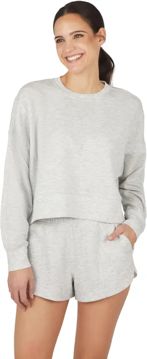 Yogalicious Softlite Zuri Cropped Crew Pullover Sweatshirt and Softlite Zuri Drawstring Short Set